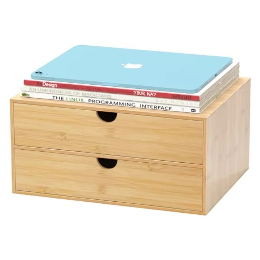 

Bamboo Desk Drawer Organizer Desktop Organizer with Drawers Tabletop Storage Organization Box for Office Home Toiletries Suppli