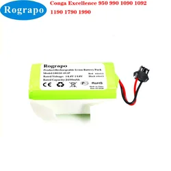 New 14.4V 3400mAh Li-ion Battery For Conga Excellence 950 990 1090 1092 1190 1790 1990 Robovac 11S 15C 30C Max NETBOT S14 S15