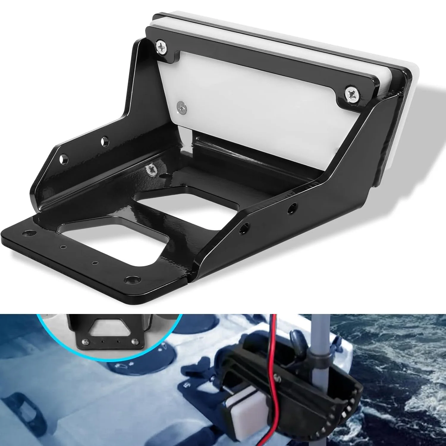 Trolling Motor Transom Motor Mount for Kayaks Kayak Motor,for Most Clamp-on Electric Trolling Motors up to 3HP or 70 Lbs Thrust