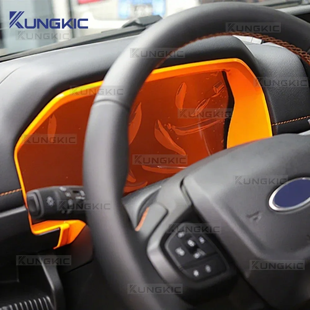 For Ford Ranger 2024 2025 2026 Instrument Cluster Cover TrimAuto Interior Parts Carbon Fiber Pattern ABS Speedometer Frame