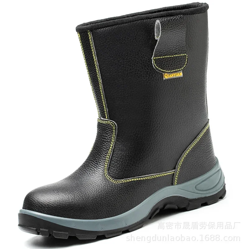 

Women's High-Top Leather Safety Work Boots, Anti-smash Anti-puncture Industrial Footwear,Slip-resistant Durable Protective Shoes