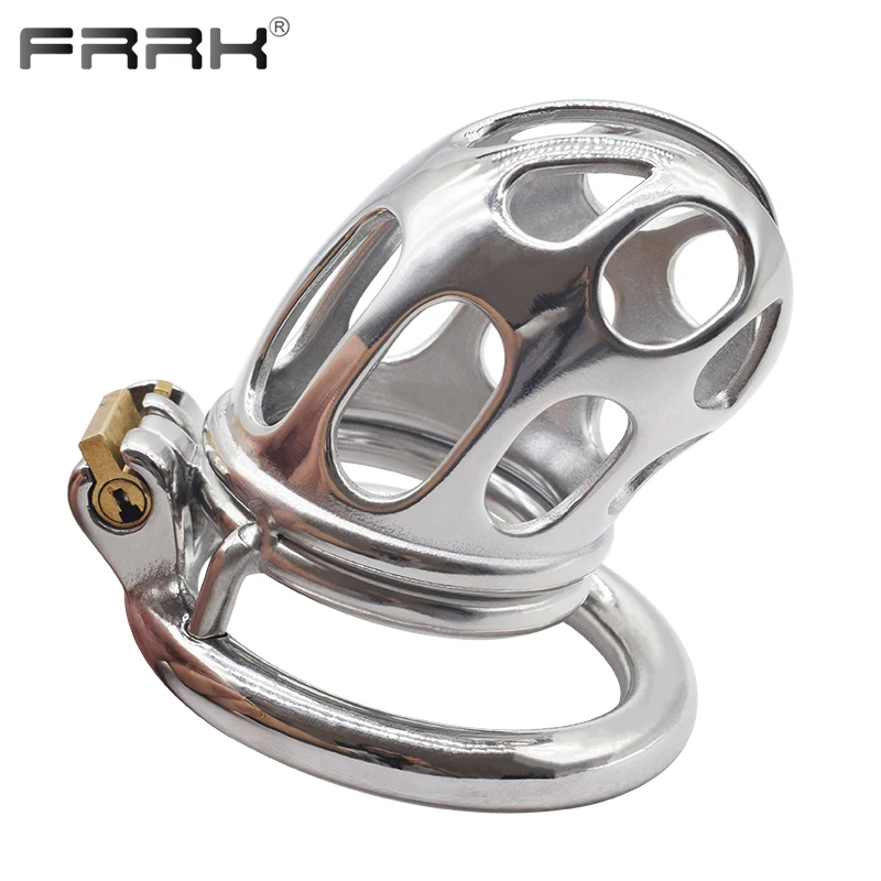 FRRK Fetish Fantasy Cock Cage for Experienced Couple Game Play Daily Driver Metal Penis Rings Chastity Deivce BDSM Sex Toys Shop