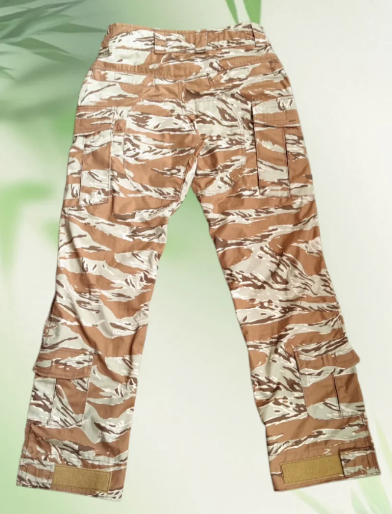 Outdoor desert tiger pattern camouflage tactical pants, scratch resistant and durable view 2