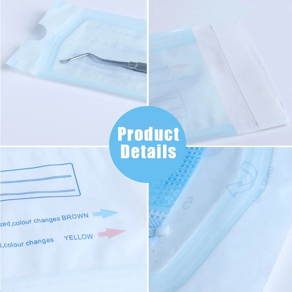 200pcs Self-sealing Sterilization Pouches Manicure Bag Nail Art Tool Clean Disposable Dentistry Medical Grade Bag Big Small Size