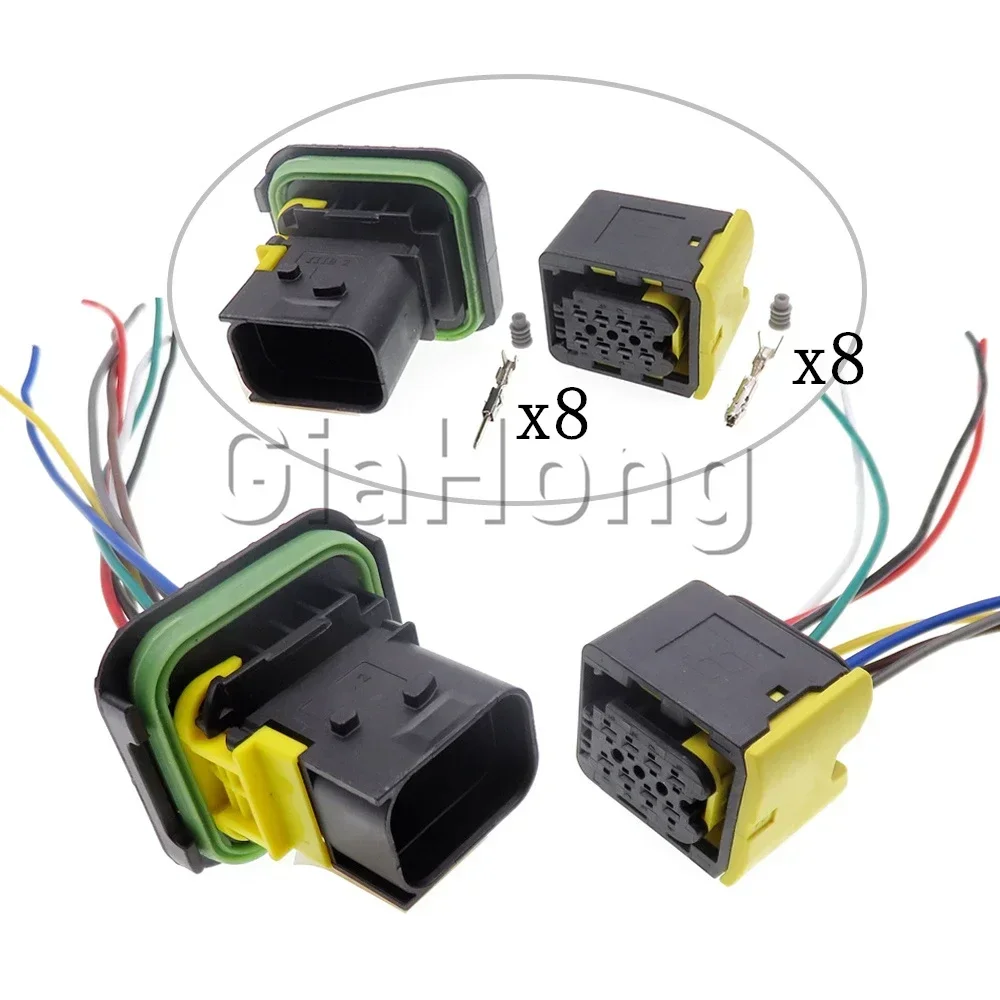 1 Set 8 Ways 1-1564416-1 AC Assembly Automobile Electric Wiring Waterproof Connector Auto Wire Socket 1-1418479-1