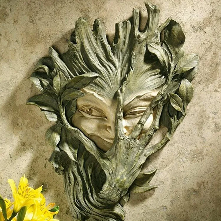 

Garden peeper,holding tree, covering face, man resin handicraft, horticultural resin pendant decoration