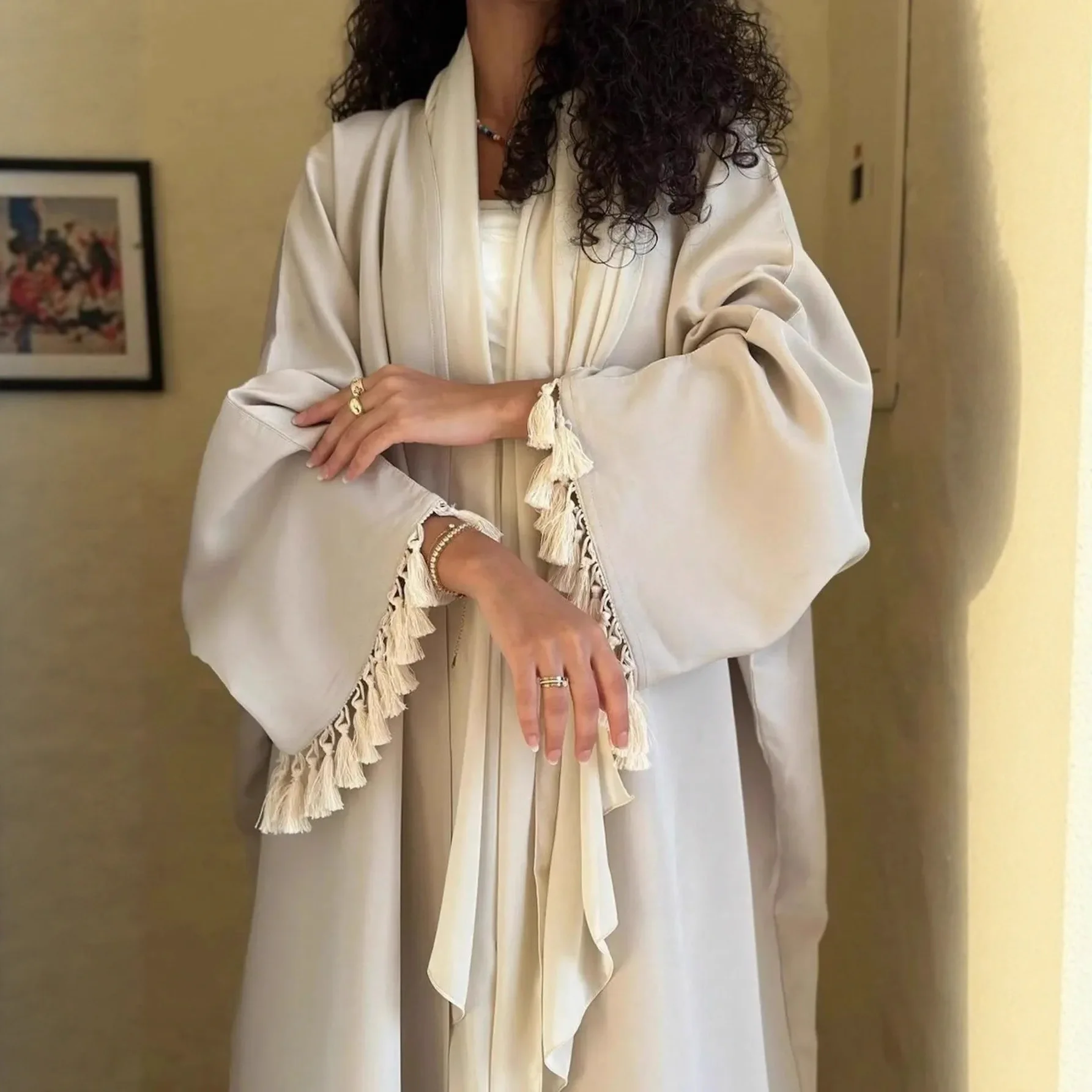 

Дубай Абая кисточка кимоно кардиган женское мусульманское платье Abbayas Kebaya кафтан марокаин женский халат исламская одежда кафтан Джалабия