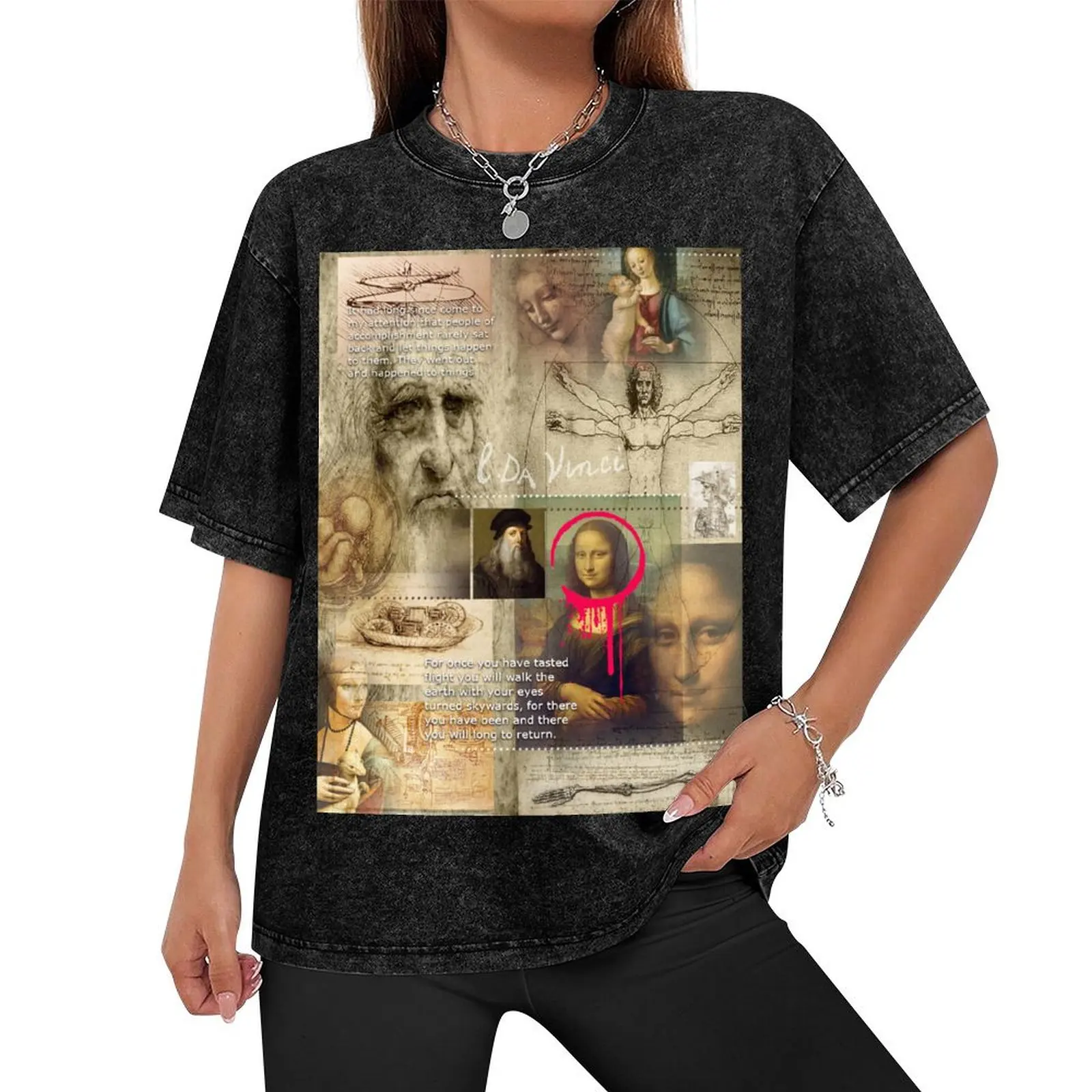 Camiseta con estampado de leonardo da vinci para hombre, camisetas de baloncesto de talla grande, ropa estética, paquete