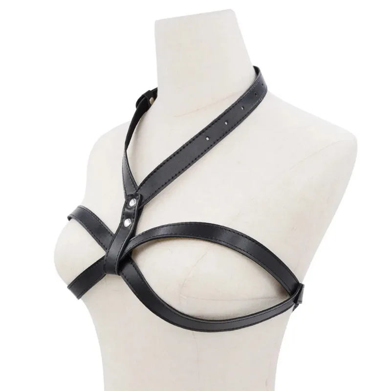 Sexy Body Harness Lingerie Black Harajuku Neck Harness Cage Bra Fetish Adjustable Bondage Harness Belt Gothic Body Cage Women