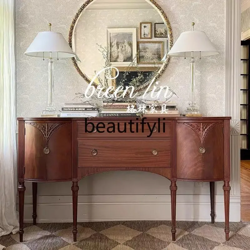 

French medieval style dining side cabinet, entrance cabinet, door partition, living room locker6220