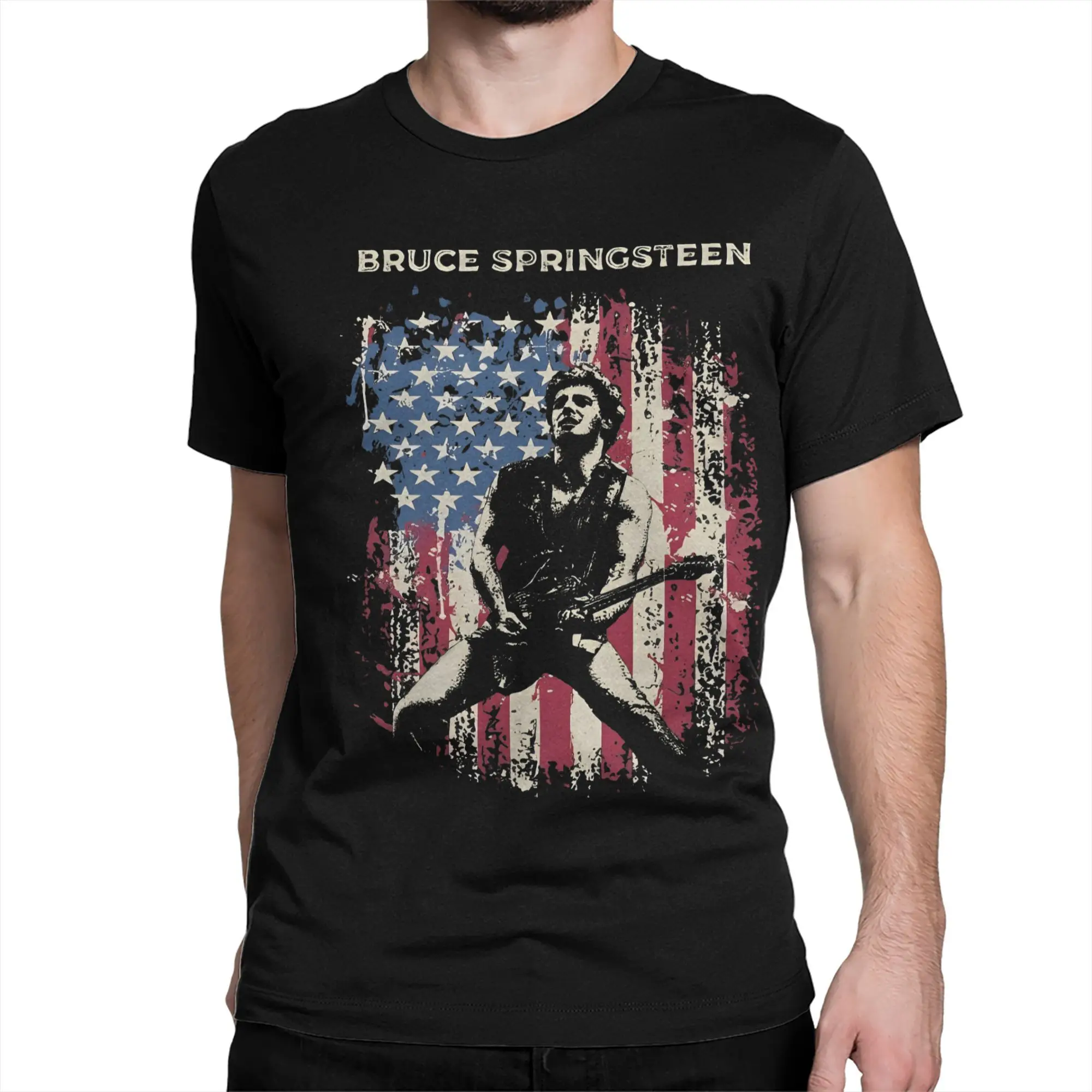 Bruce Springsteens    Men T Shirt Music Amazing Tee Shirt Short Sleeve O Neck T-Shirt Cotton Classic Clothes