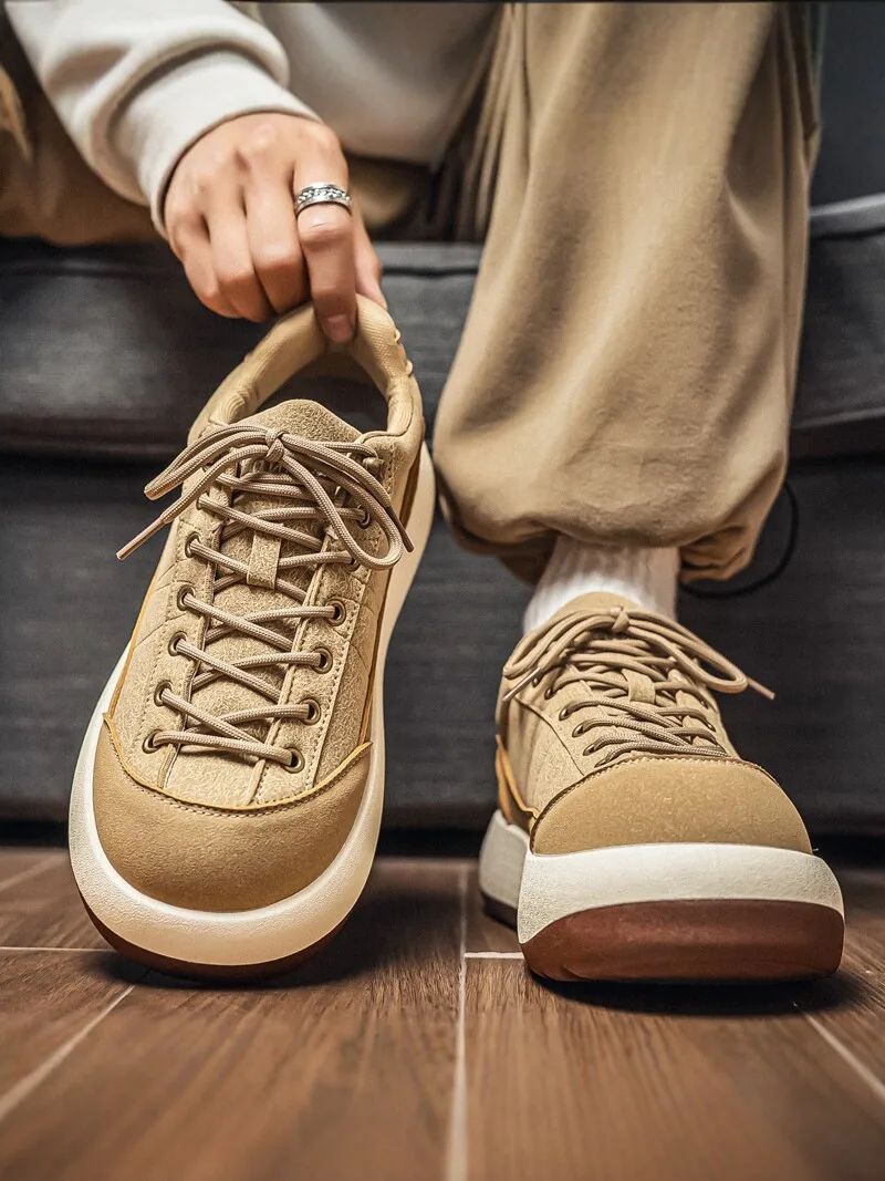 Wide Head  Shoes Men's Autumn Big Head Men's Shoes 2026 New Style Training Thick Bottom Sports Casual Shoes