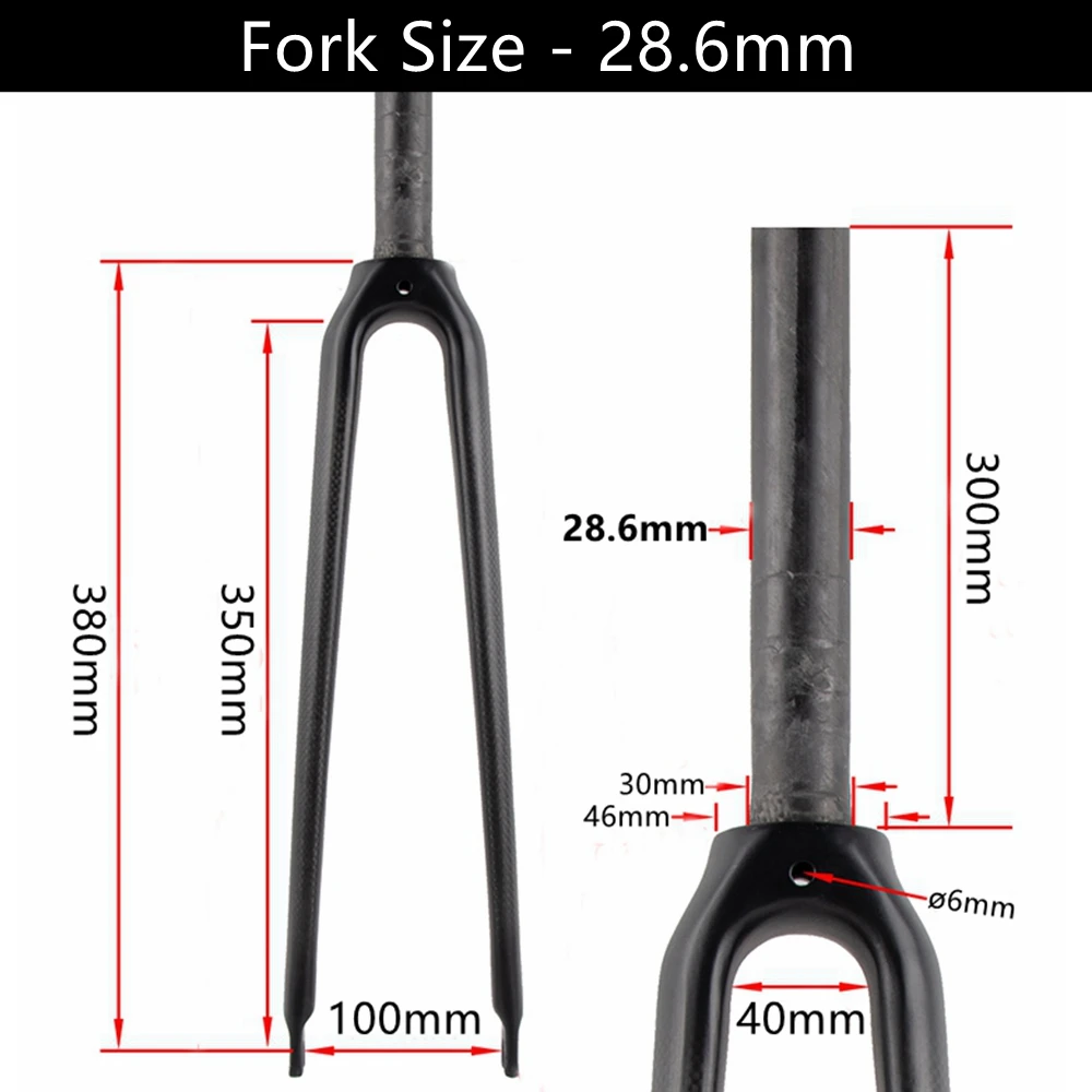 Carbon Fibre Fork for Road Bike, Front Forks, Bicycle Parts, Steerer Tube, 700C, 25.4mm, 28.6mm