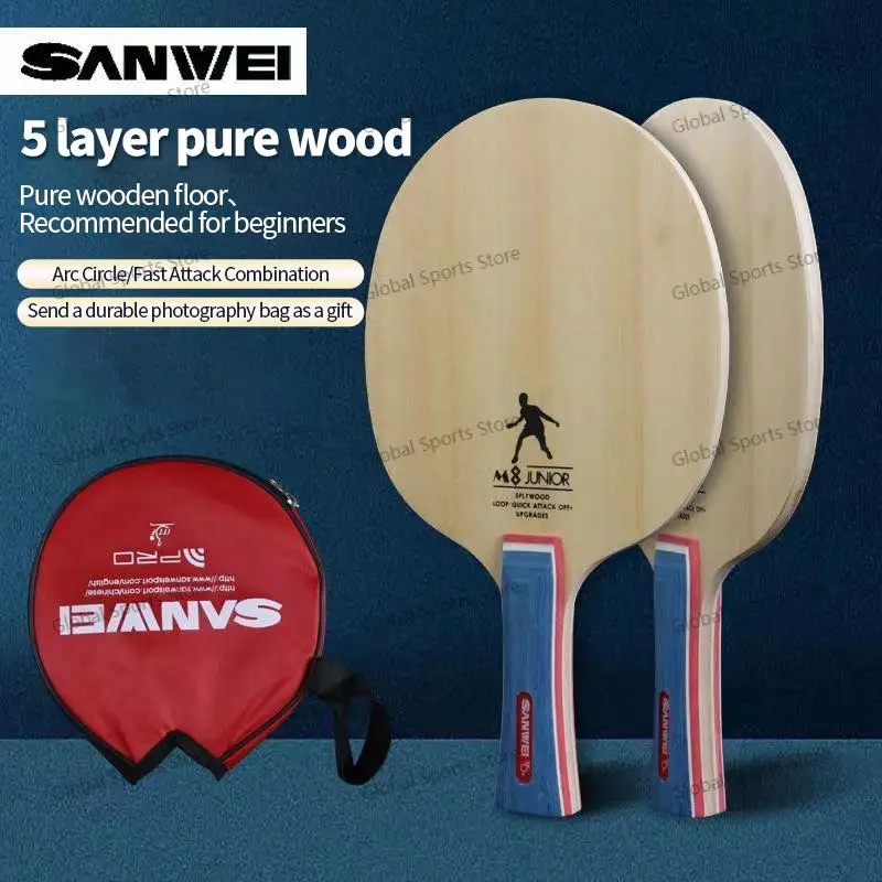 

Original SANWEI M8 Table Tennis Blade Racket 5 Ply Wood Allround Control Loop Ping Pong Bat Paddle