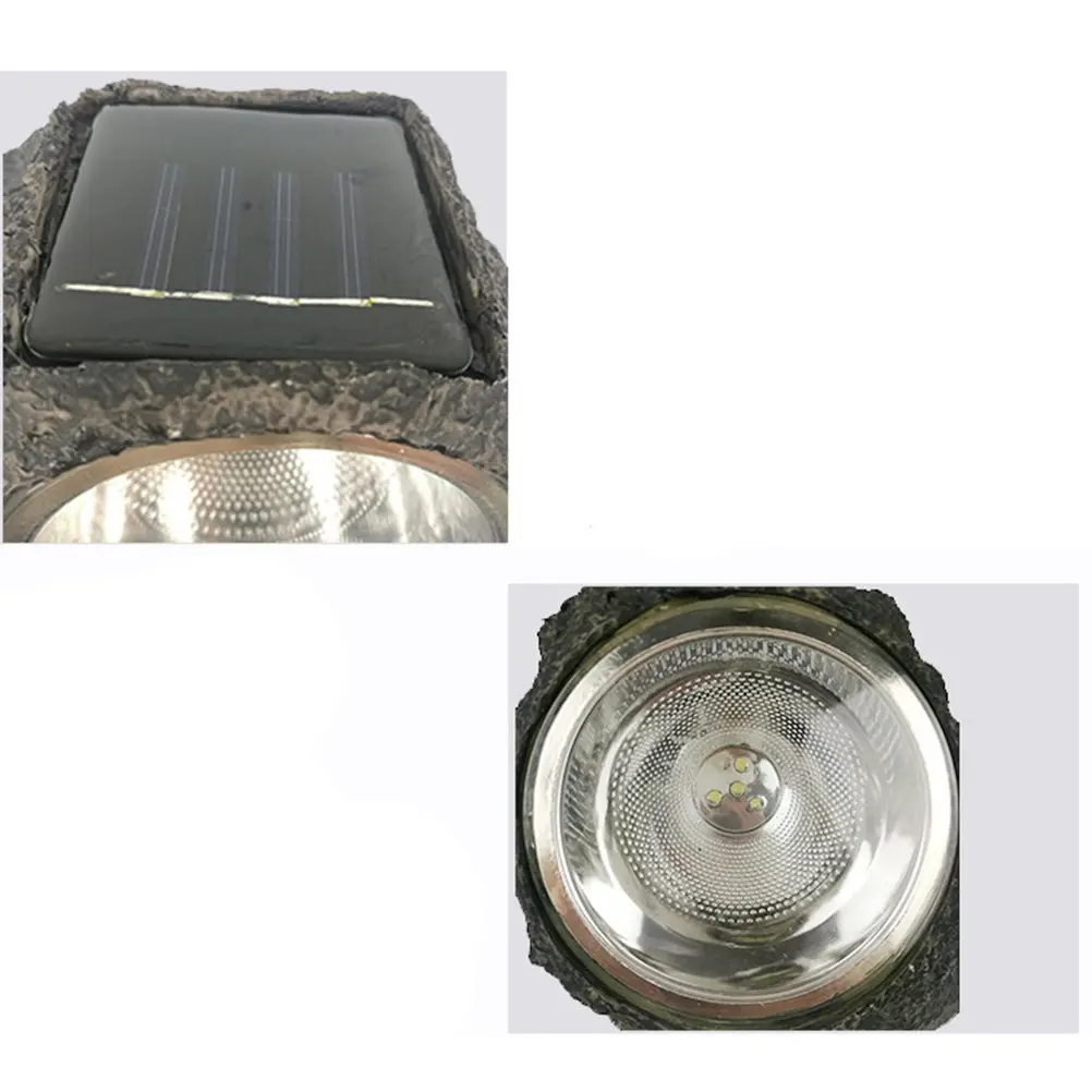 

Resin Stone Solar Garden Light Waterproof Automatic on LED for Driveway Patio Flowerbed Backyard Lawn