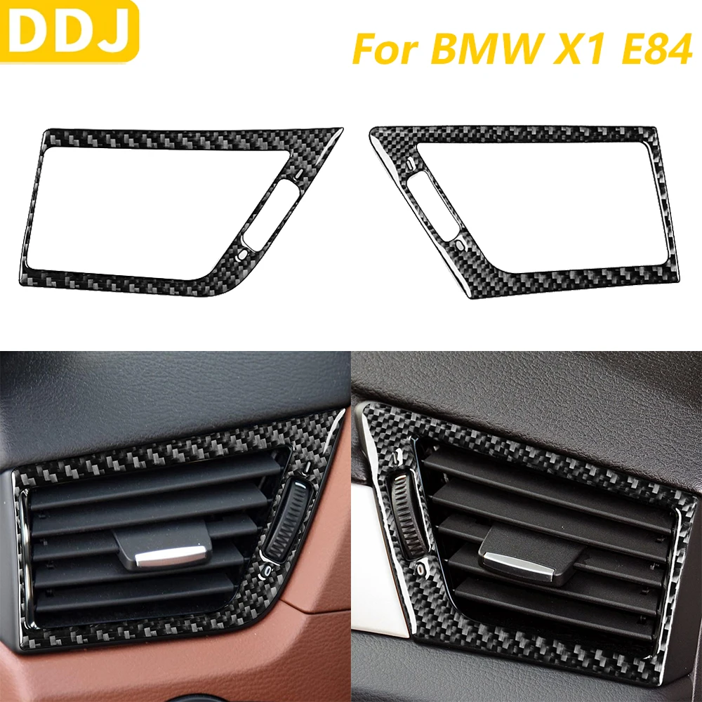 

For BMW X1 E84 2011-2015 Real Carbon Fiber Both Side Dashboard Air Vent Outlet Panel Trim Cover Car Interior Accessories Sticker