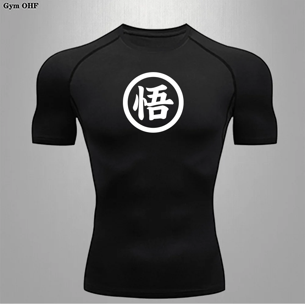 Anime tema wu camiseta masculina correndo esporte t camisa dos homens compressão de fitness topos t secagem rápida treinamento apertado manga curta