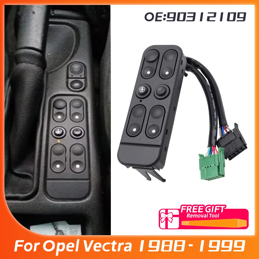 90312109 Interruptor Eléctrico para Elevalunas de Coche, Botón de Control para Opel Vectra 1988 - 1999