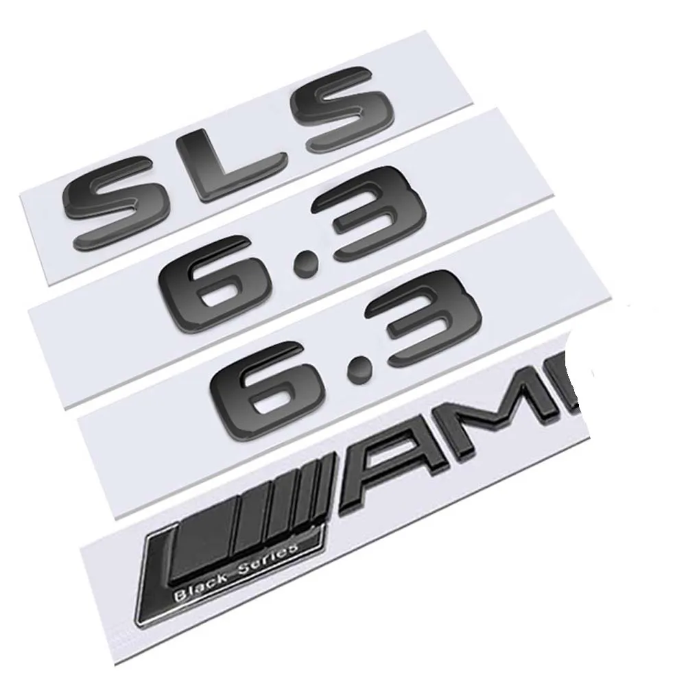 Car Label For Mercedes-Benz SLK55 AMG CLK63 SL65 SLS AMG C63 6.3 Rear Tail Fender Side Word Black Series Modified Logo