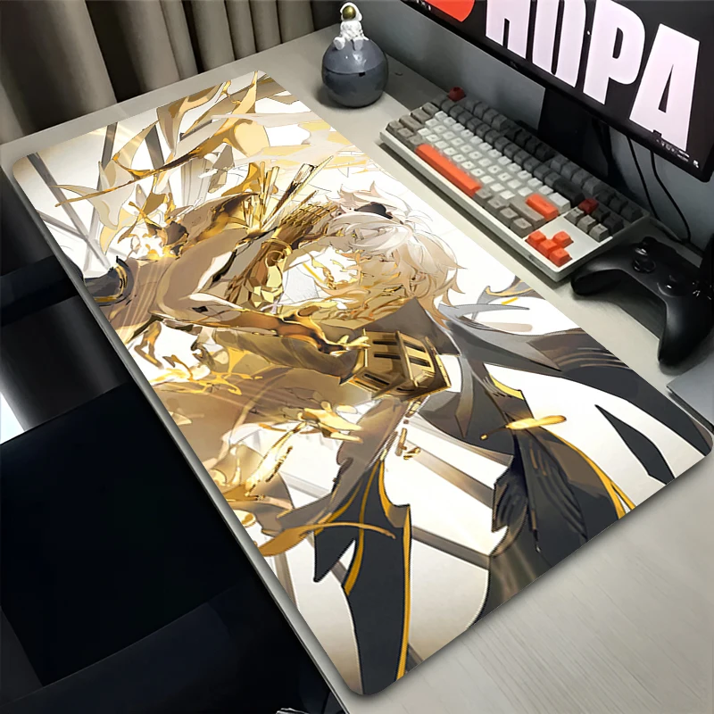 

Mouse Pad Laptop Rubber Extended Desktop Mat Computer Gamer Mousepad PC Honkai Star Rail Phainon Gaming Accessories Keyboard Pad