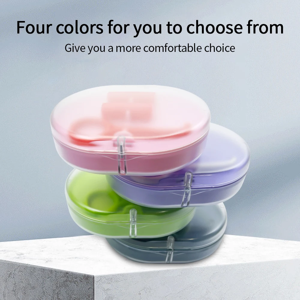 2 Layers Orthodontic Retainer Braces Storage Box With Hook Chew Stick Denture Cleaning Tooth Storage Portable Case  Waterproof