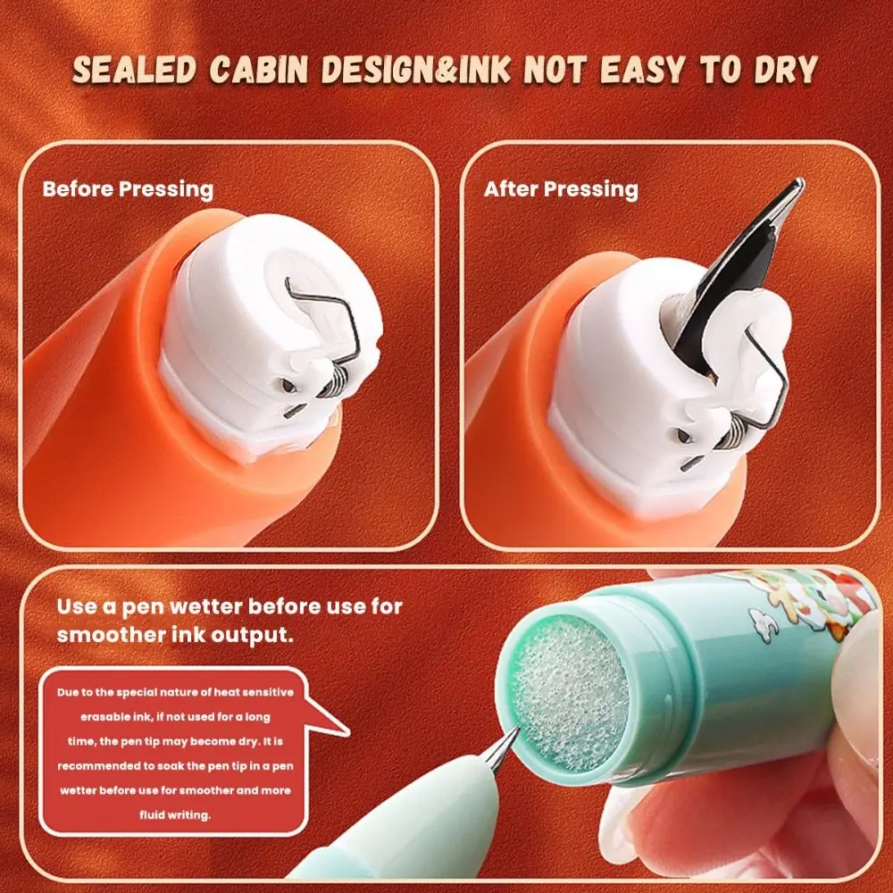 

Стираемая перьевая ручка, черные/синие чернила, сменный мешок для чернил, гелевая ручка, 0,38 мм, ручка для коррекции осанки, меняющие чернильный мешок, ручки