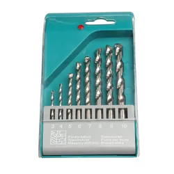 Broca para Brick Wall Arquitetura de concreto, Broca de alvenaria HSS, Twist Drilling Power Tools Kit, 3mm, 4mm, 5mm, 6mm, 7mm, 8mm, 9mm, 10 milímetros, 8 PCes