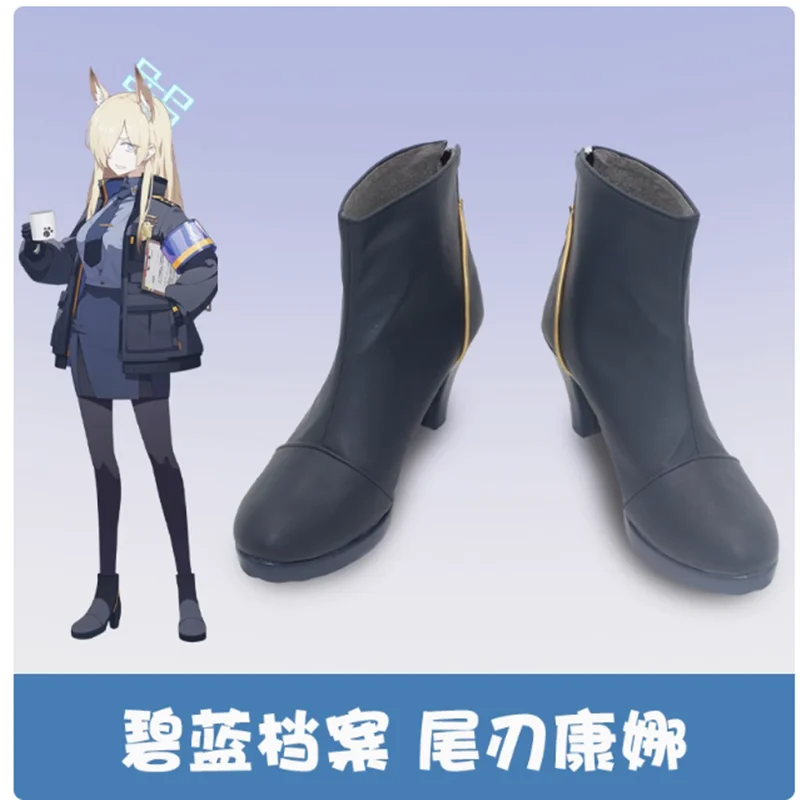 

Game Blue Archive Ogata Kanna Cosplay Shoes Boots High Heeled Women Men Halloween Gift Carnival Party Outfit Prop Custom Made