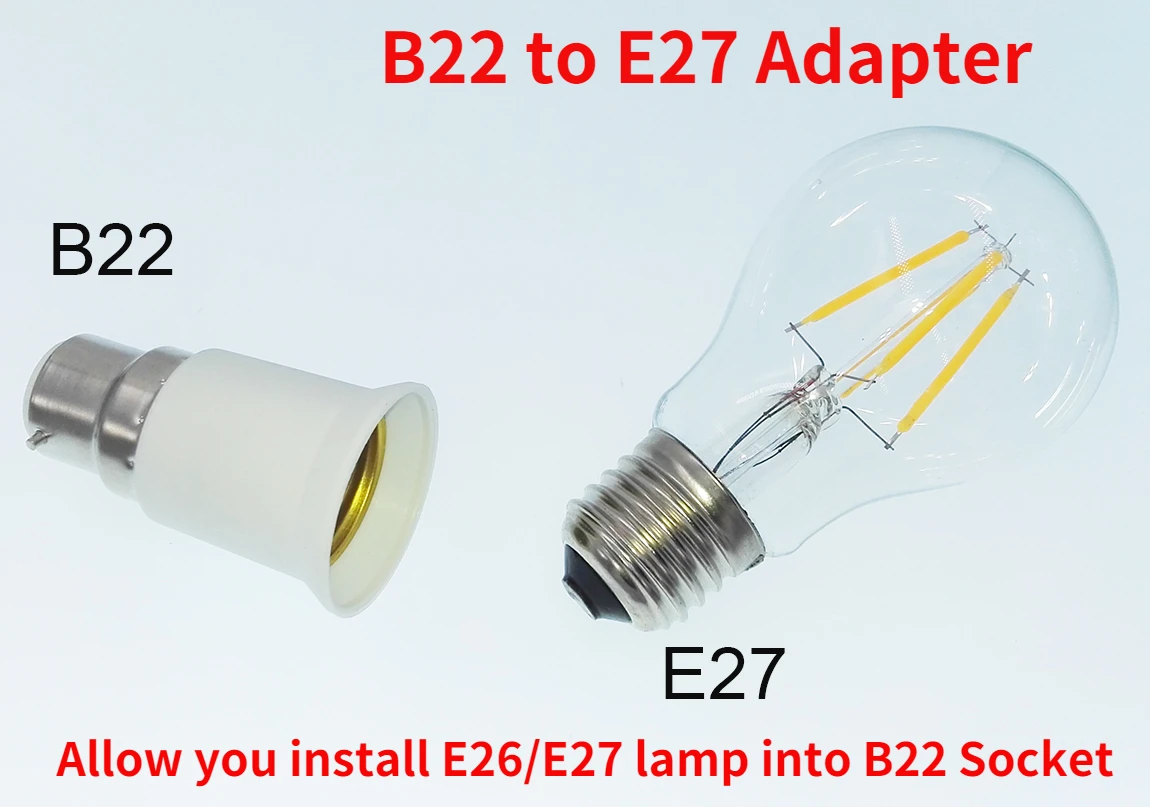 E27 to B22, B22 to E27 Light Socket Adapter 250V2A PBT Housing CE Rohs LED Lamp Base Holder Socket Converter