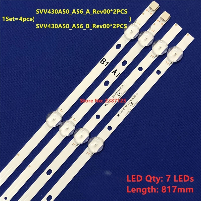 

10set LED Strip For VESTEL 43F8500 43F9500 VES430UNDH-2D-N4 17DLB43VER8-A/B 43TF6520 43R6520 43R654F 43LL3A63DT 43HL6331F/B