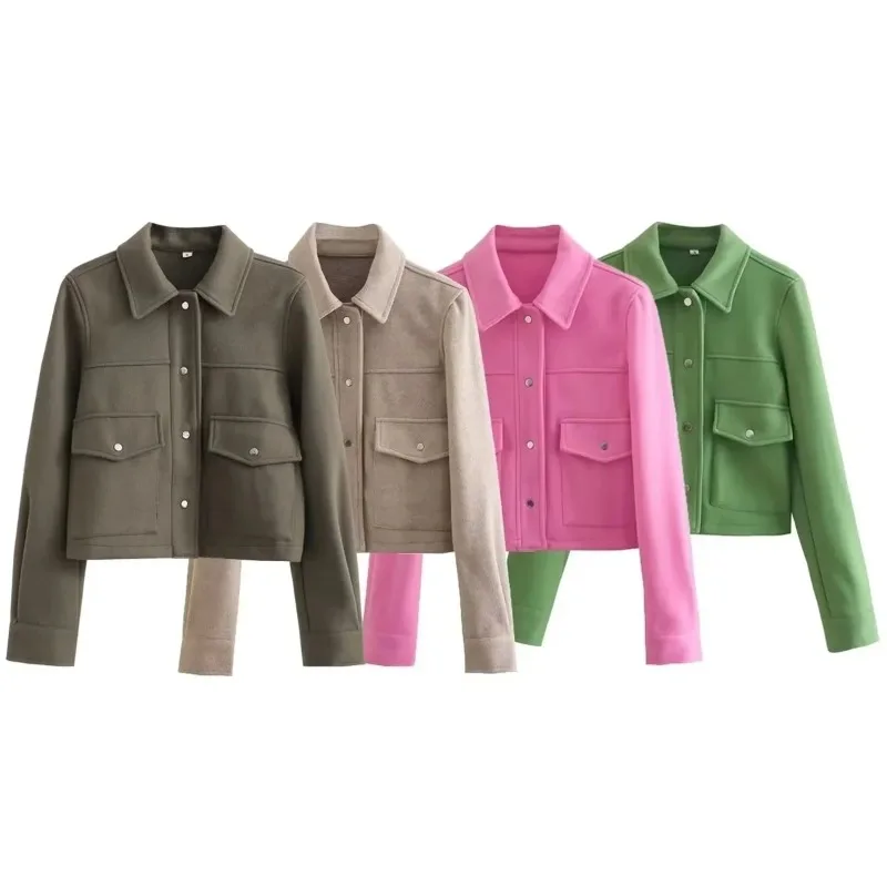

Autumn Fashion Womens Solid Front Pockets Button Coats Ladies Long Sleeve Jacket Elegant Female Casual Outerwear Outfits