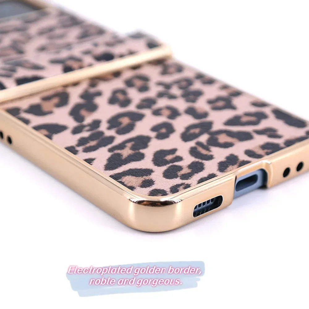 Super Low Price! Hot-Selling Sexy Leopard Print Noble Phone Case For Samsung Z Flip 3 4 5 Phone Case