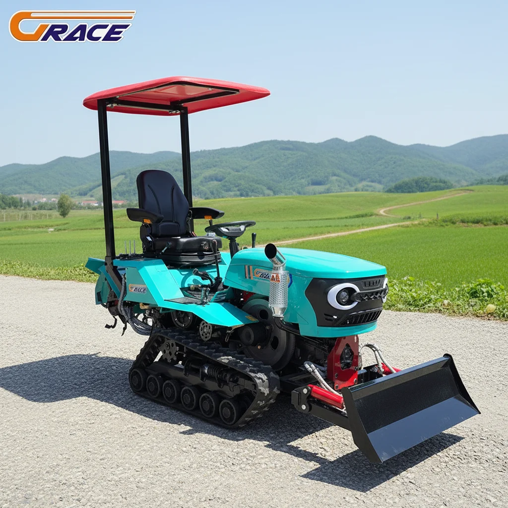 

Customize Multifunctional Crawler Tractor With Rotary Tiller Plough Harrow Farm Implements