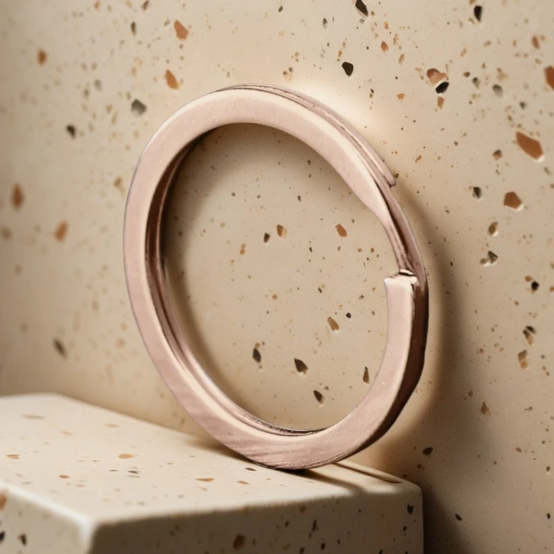 50 stücke 30x2,0 MM Metall Flache Schlüsselbund Bronze Rose Gold Farbe Schlüssel Ring Kette Auto Schlüsselbund Zubehör Weihnachten geschenke Für Männer Frauen – Detail 4