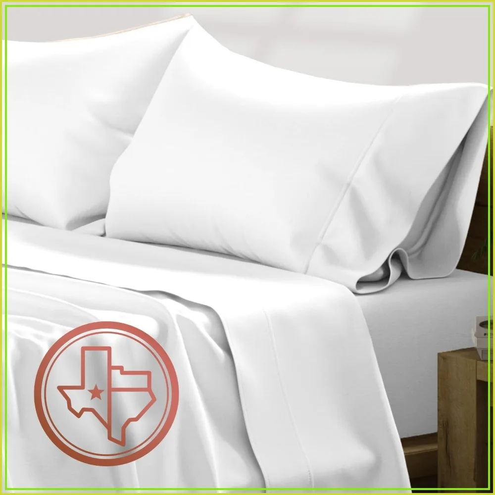 Luxury Queen Sheet Set - 4 PC Deep Pocket, Cooling Sateen Hotel Bedding - White