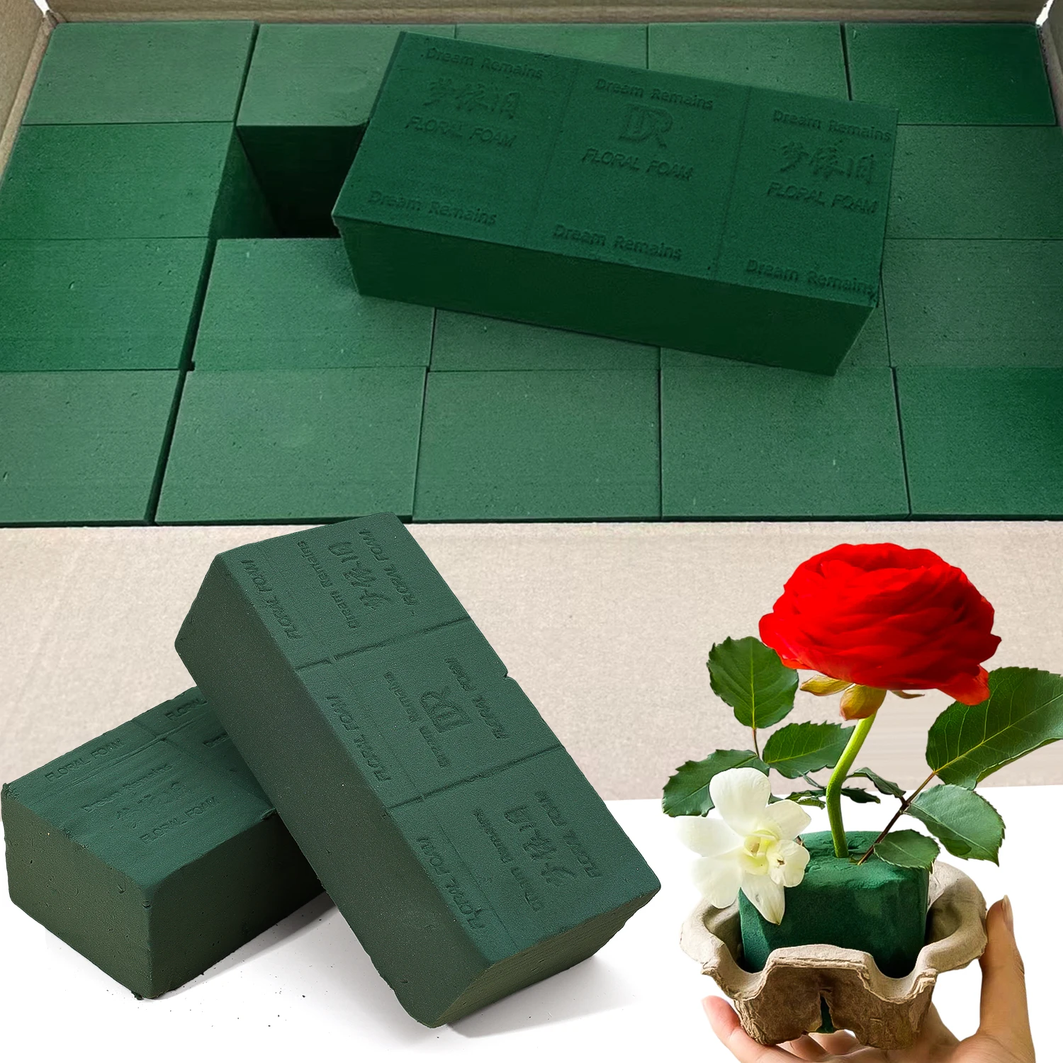 6/1x Flower Foam Green Square DIY Wedding Crafts Flower Arrangement Foams Mud for Garden Home Party Packing Decoration Supplies