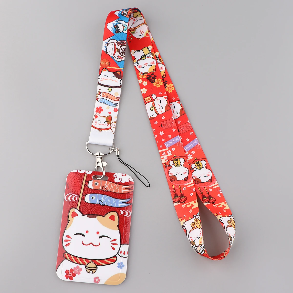 Japanese Lucky Cat Cute Neck Strap Lanyards for Keys Keychain Badge Holder ID Credit Card Pass Hang Rope Lariat Accessories