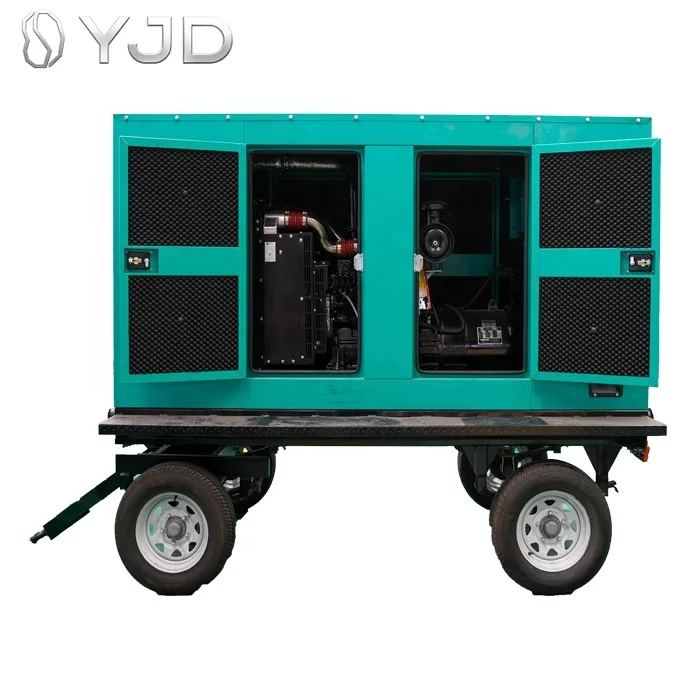 100kw/125kva Trailer Type Mobile Diesel Generator Set Soundproof Box Three Phase 220v 380v OEM Alternator Generators