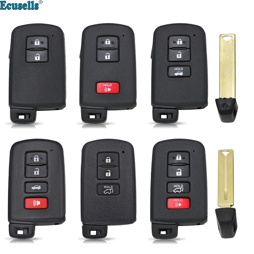 

Ecusells 2/3/4 Buttons Smart Remote Key Shell Case Fob for Toyota Land Cruiser 4Runner Prius C Tacoma Tundra Sequoia Highlander