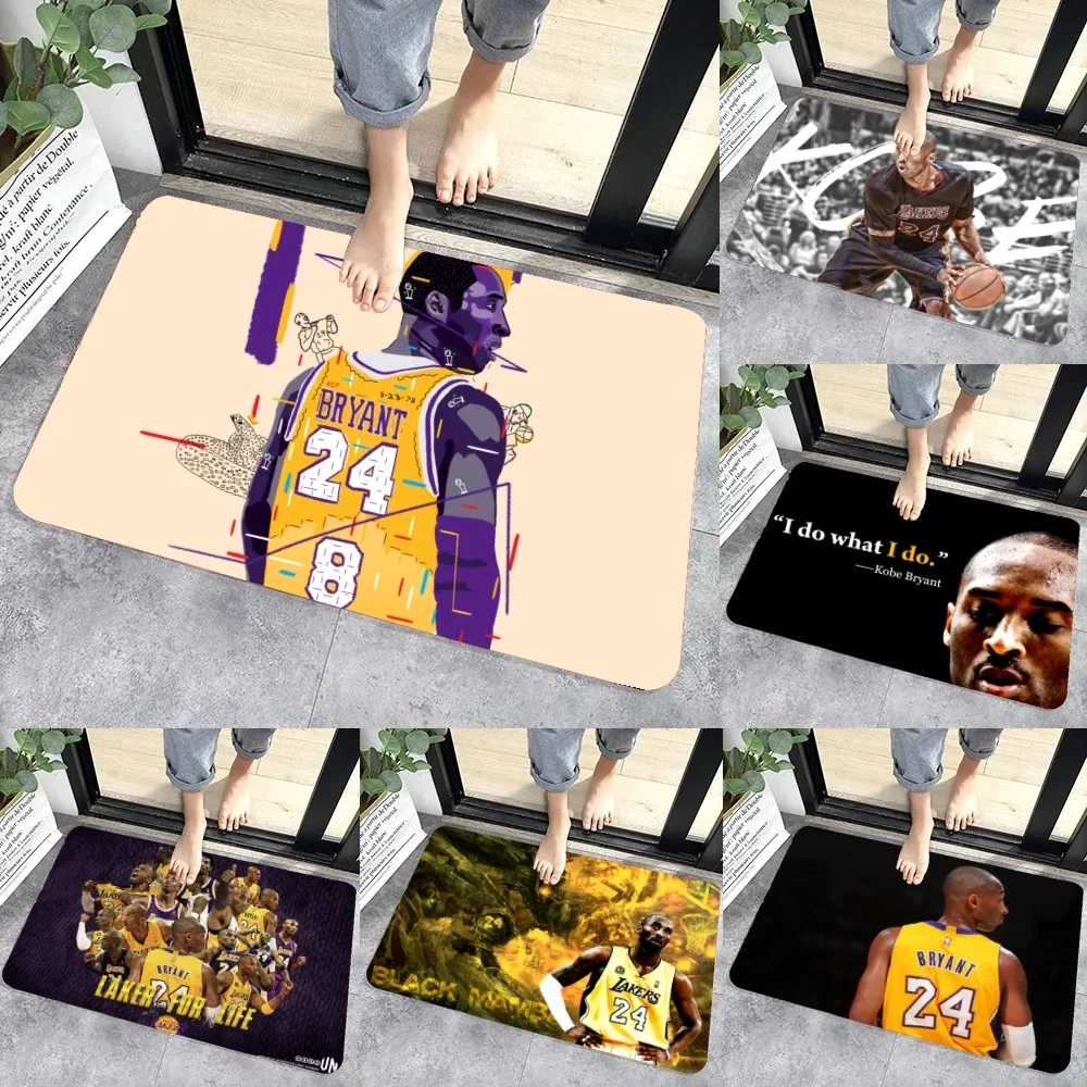 Great Football Star K-Kobe B-Bryant  Floor Mat Graphic Printed Flannel Doormats for Bathroom Kitchen Entrance Carpet Home Decor