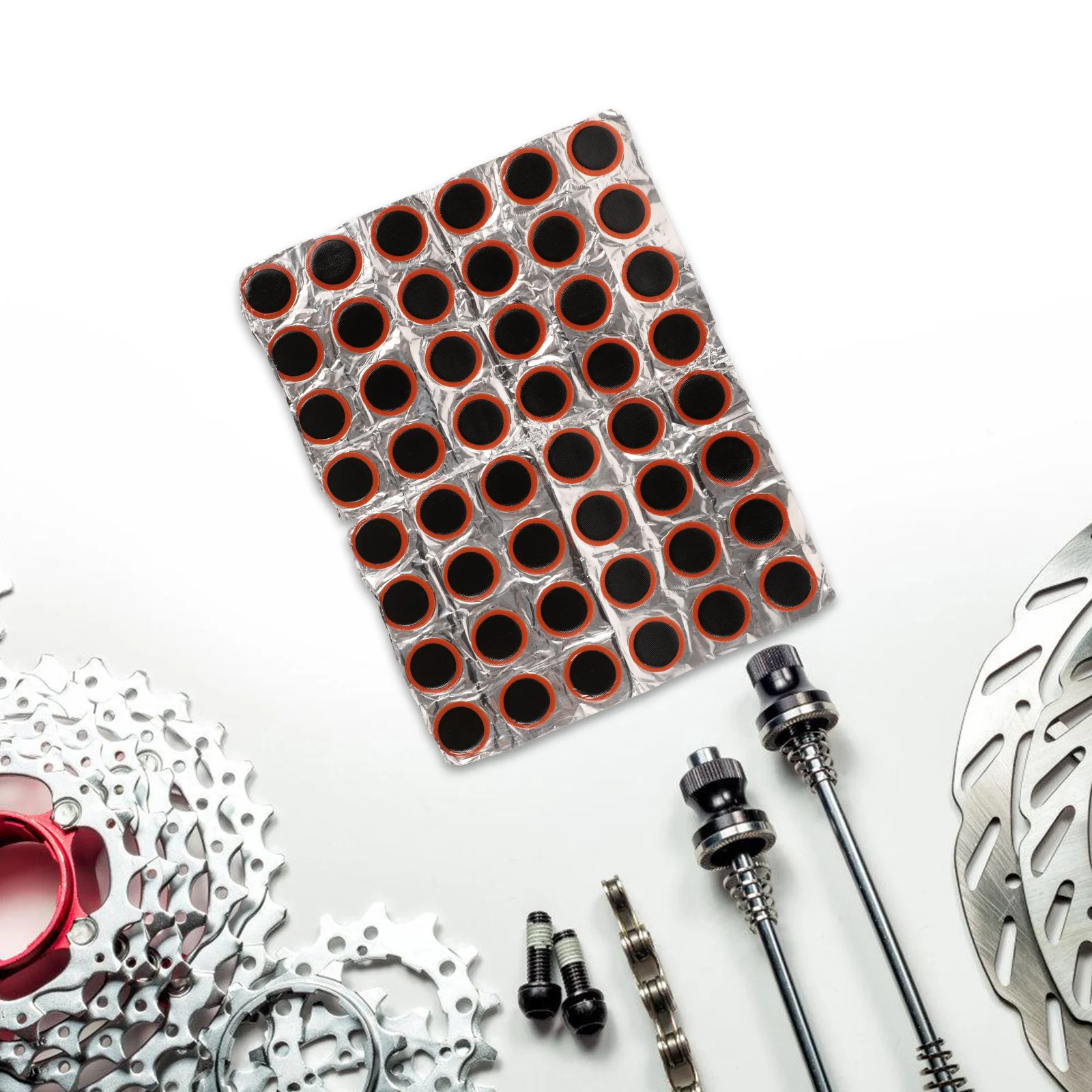 طقم تصحيح أنبوب الدراجات مكون من 48 قطعة - رقع إطارات عالية الجودة لإصلاح الأنبوب الداخلي للدراجة، ملصقات لاصقة مقاومة للماء تدوم طويلاً #3