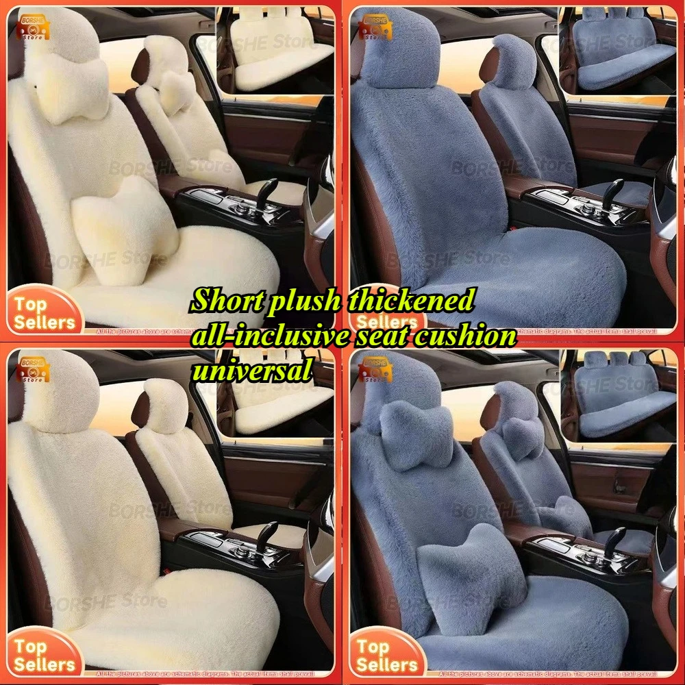 

Universal Seat CoversWinter Car Seat Cushion for Driver Short Plush Full Cover Universal Thickened Warm Seat Cover for All Car