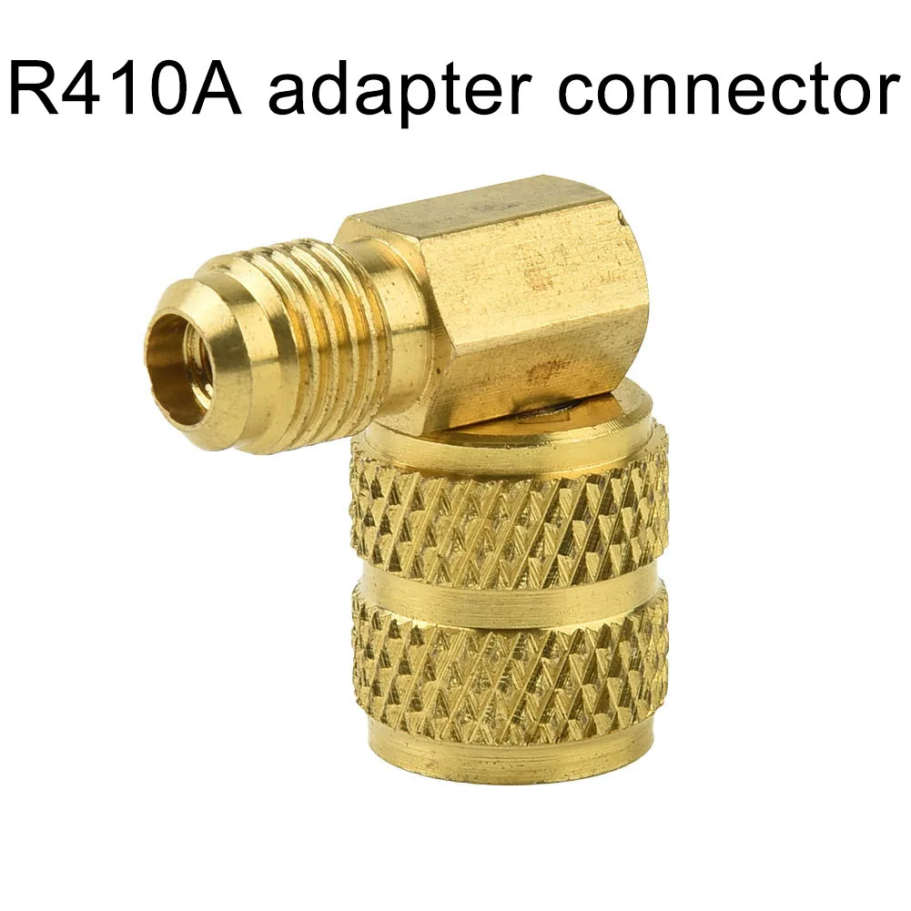 

1PC Air Conditioning Service R410A Adapter M 1/4 X For 5/16 SAE With Movable Head Aluminum Car Truck Controls Accessories