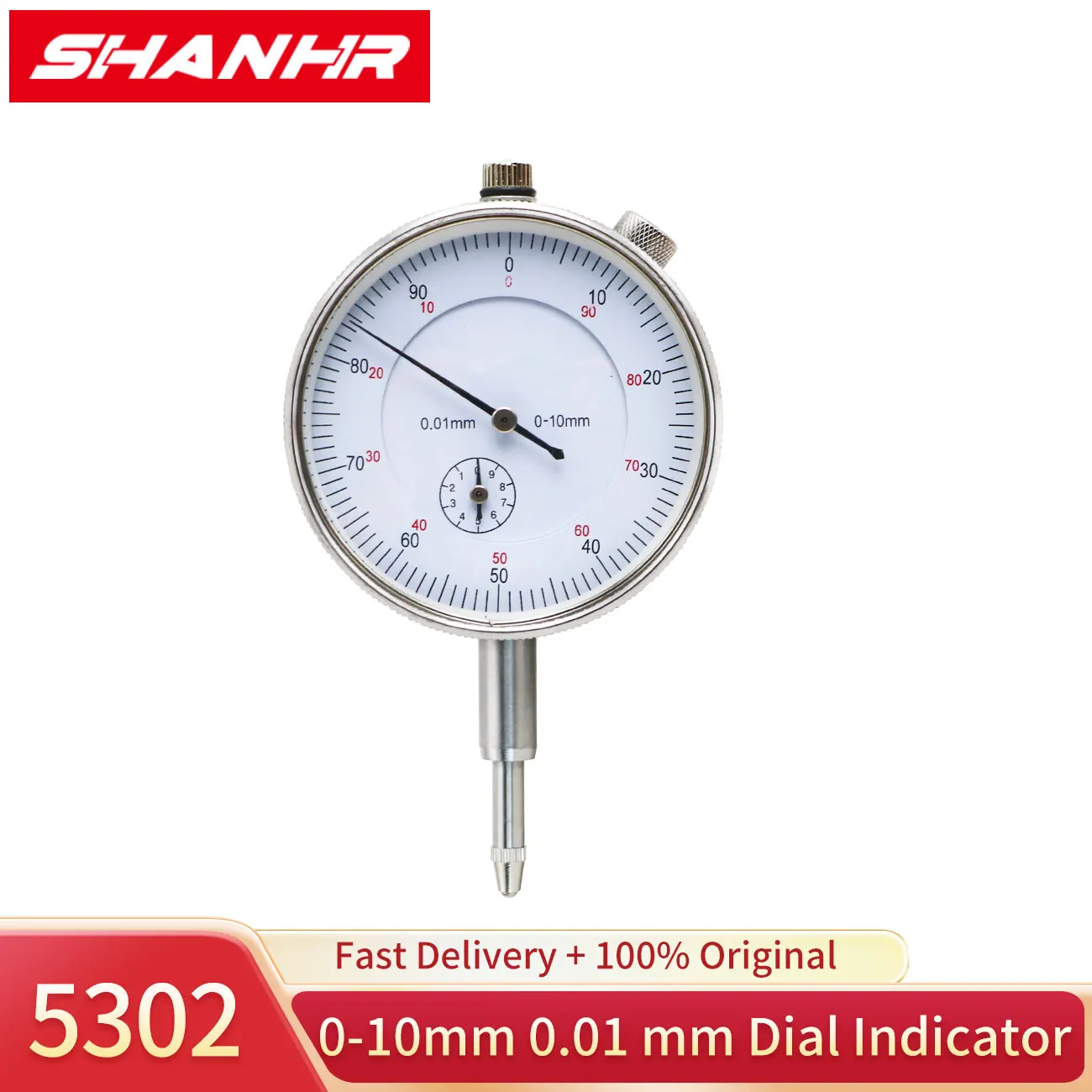 SHANHR 0.01mm 0-10mm Dial Indicator Gauge Precision Dial Indicator 0.01 mm Measuring Tools