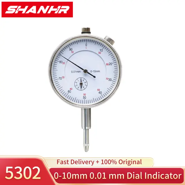 SHANHR 0,01 mm 0-10 mm Indykator zegarowy precyzyjny wskaźnik zegarowy 0,01 mm narzędzia pomiarowe