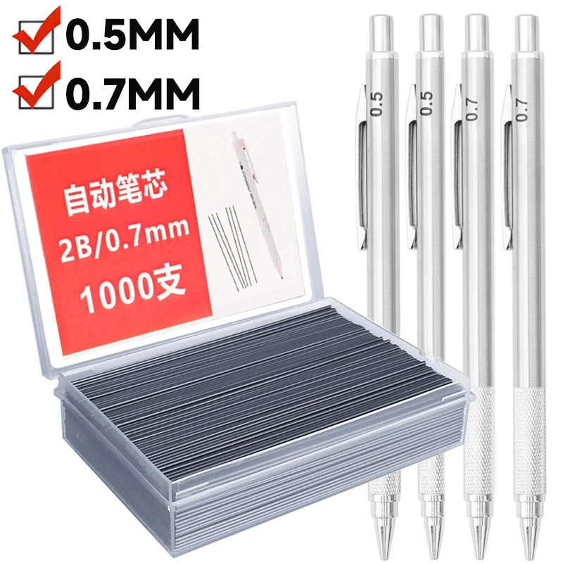 Mechanical Pencil Lead Refills 0.5mm 0.7mm 2B Pencils Automatic Pencil Replaceable Refill Office School Supplies Writing Drawing