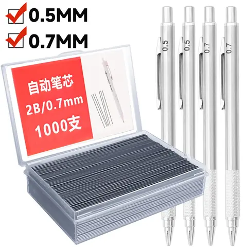 Mechanical Pencil Lead Refills 0.5mm 0.7mm 2B Pencils Automatic Pencil Replaceable Refill Office School Supplies Writing Drawing