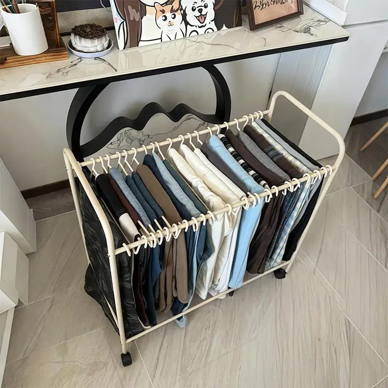 

Home ential Pants Storage Ra Free Standing Trouser Drng Hanger with Wheels Casual Pants Organizer Non-Slip Design