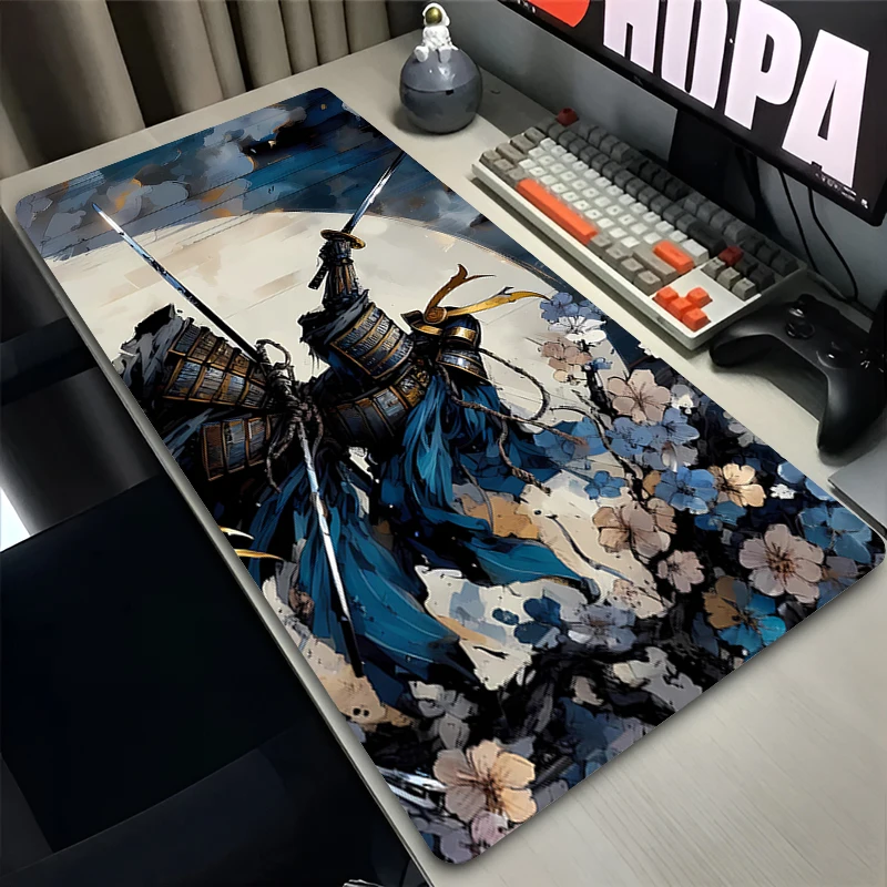 Alas Mouse PC Karet Anti Selip Alas Mouse Laptop Gamer Kabinet Alas Keyboard Samurai Warrior Komputer Kantor Meja Gaming Alas Mouse HD