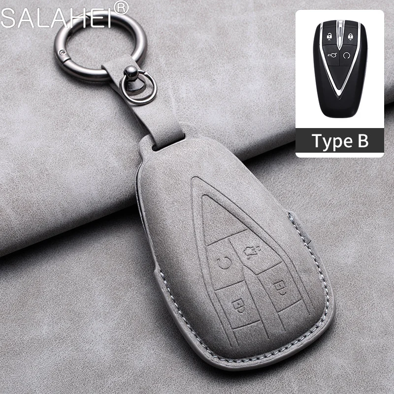 

Leather Car Key Case Cover For Changan CS35PLUS CS55 PLUS CS75 PLUS Eado UNI-T UNI K Oushang X5 X7 EV 2019-2022 Accessories